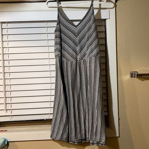 Black and White Striped Casual Dress